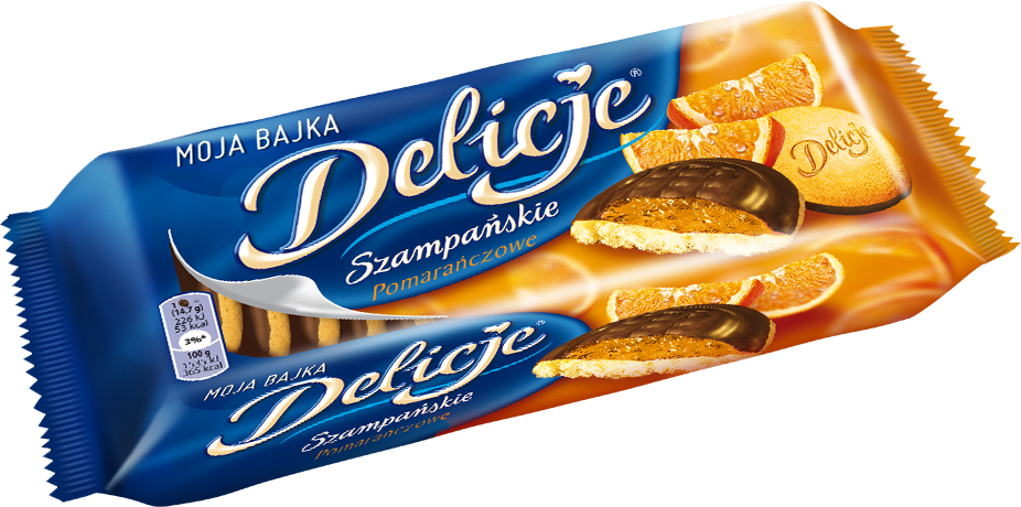 Ciastka Delicje szampańskie Mondelez, pomarańczowy, 147g