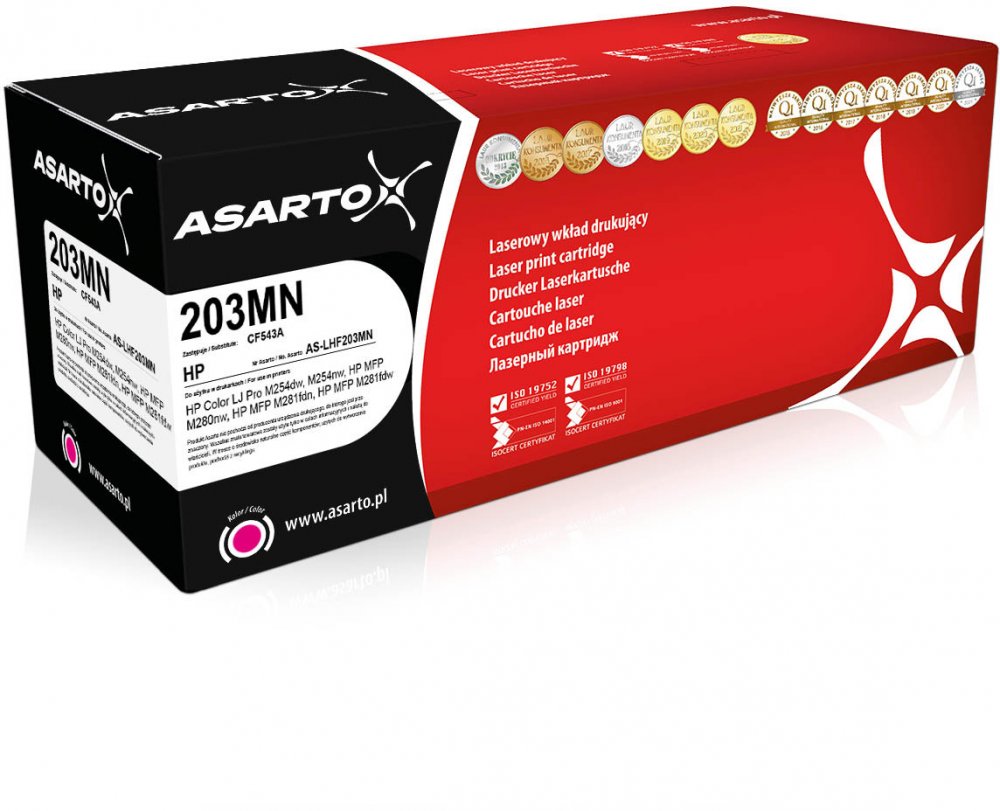 Toner Asarto AS-LHF203MN (CF543A), 1300 stron, magenta (purpurowy)