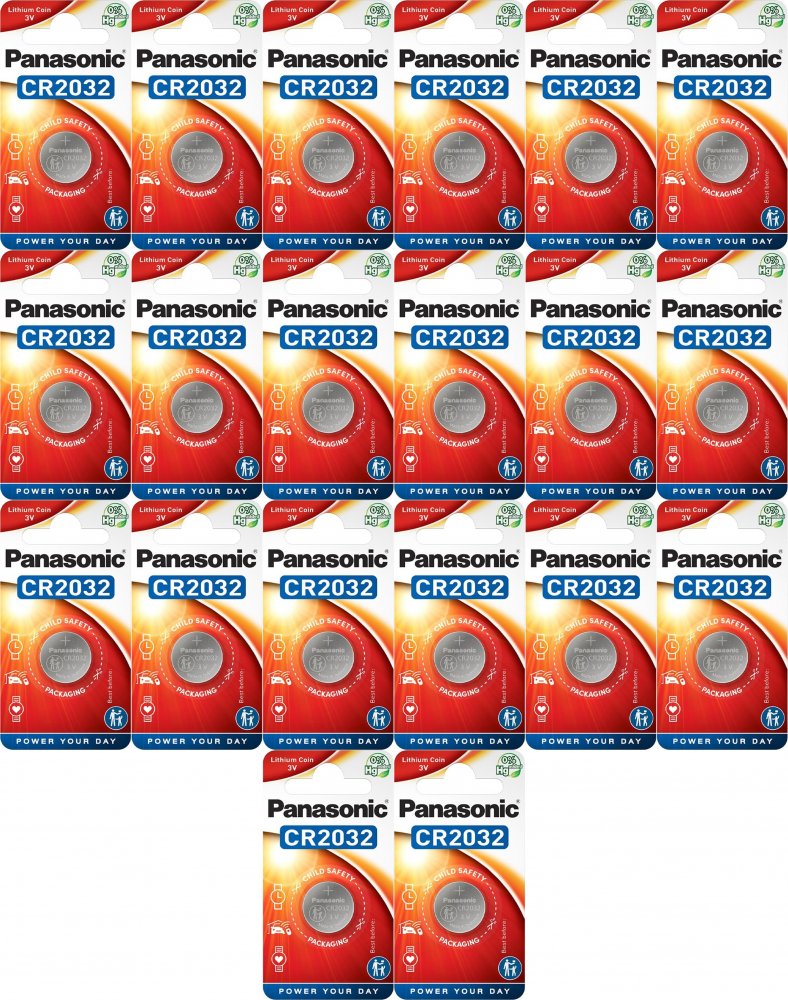 20x Bateria litowa Panasonic, 3V, CR2032, 1 sztuka