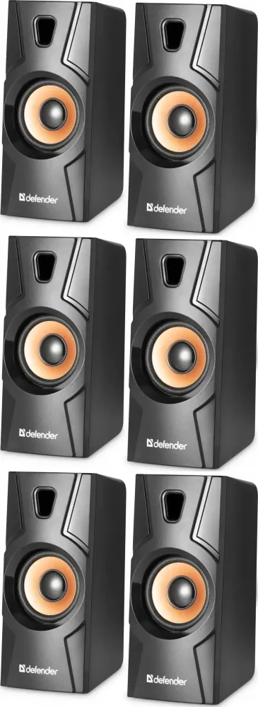 3x Głośnik Defender Aurora S8, 8W, 2 sztuki (system akustyczny 2.0), czarny