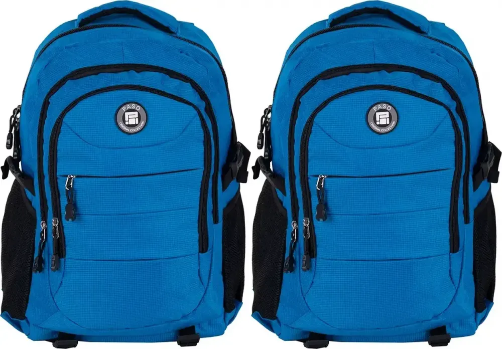 2x Plecak młodzieżowy Paso Active 50x33x22, niebieski