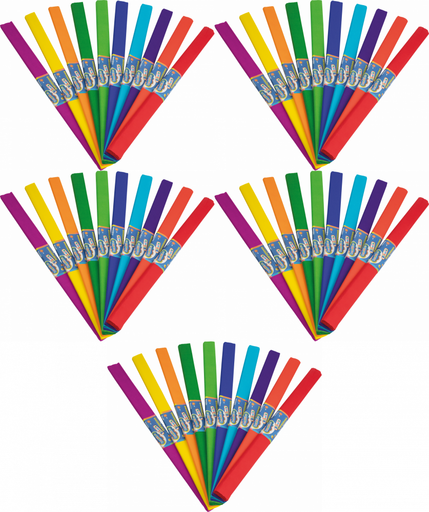 5x Bibuła marszczona Bambino, 200x50cm, 10 sztuk, mix kolorów 2