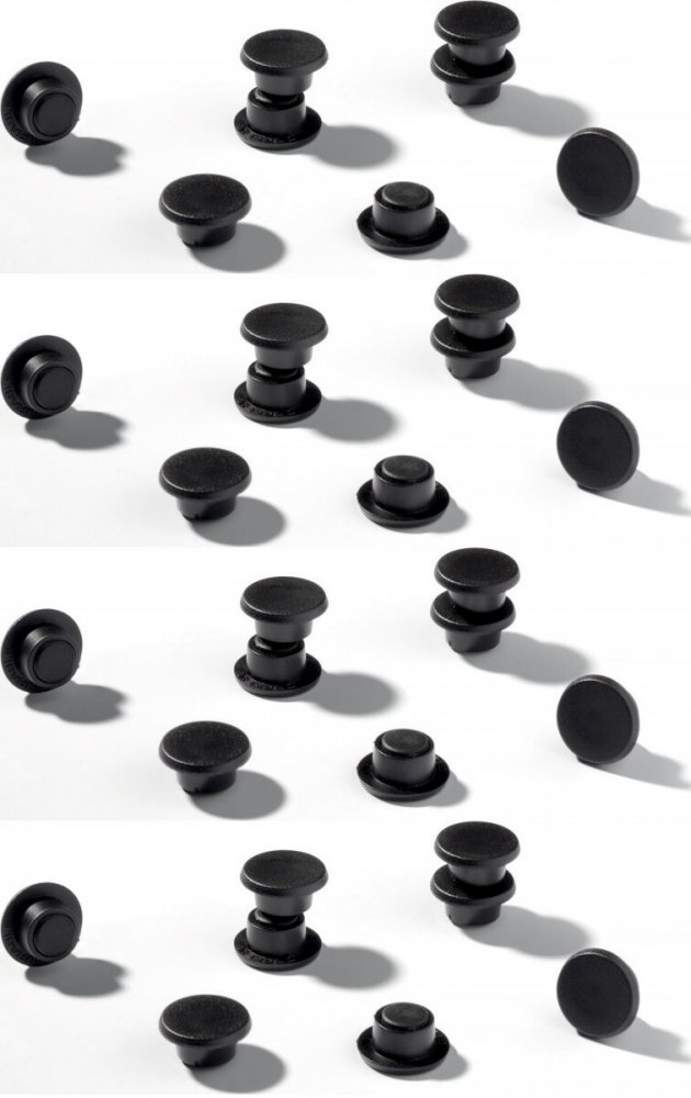 4x Magnesy Durable, 15 mm, 20 sztuk, czarny