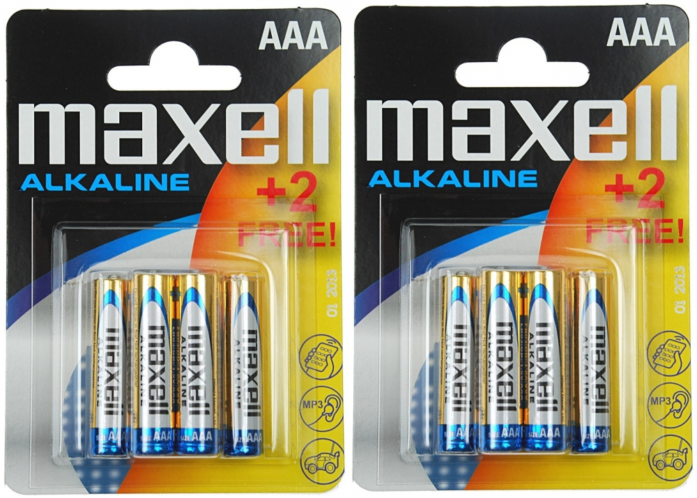 2x bateria alkaliczna Maxell, AAA, 6 sztuk