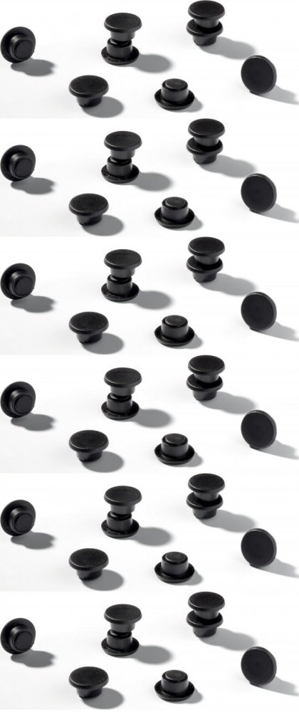6x Magnesy Durable, 15 mm, 20 sztuk, czarny