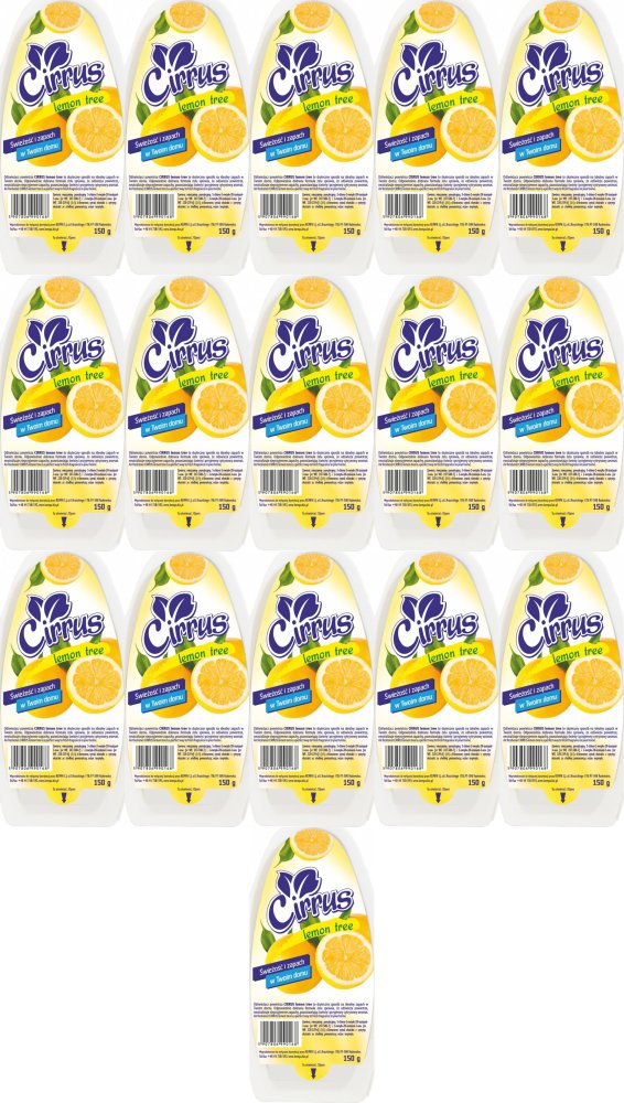 16x Odświeżacz powietrza Cirrus, lemon tree, żel, 150g