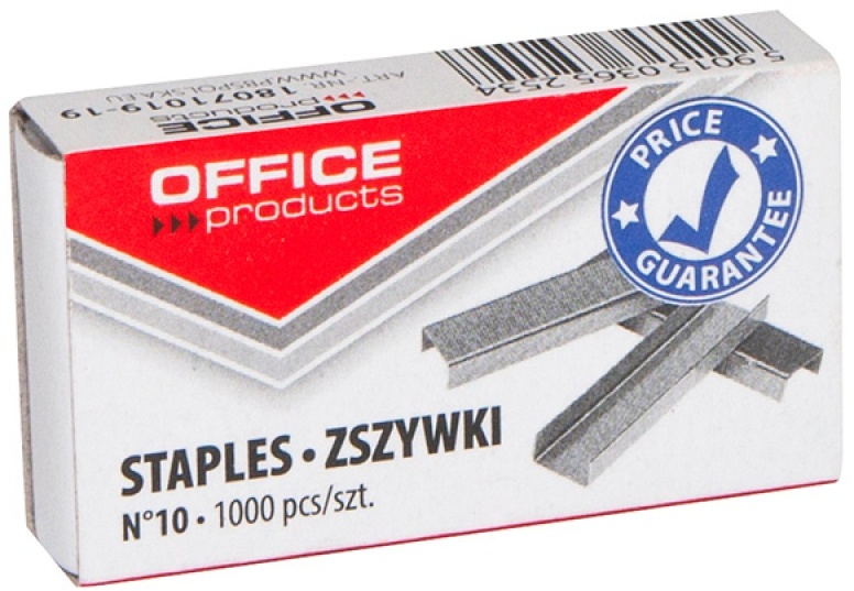 Zszywki Office Products 10/5, 1000 sztuk, srebrny
