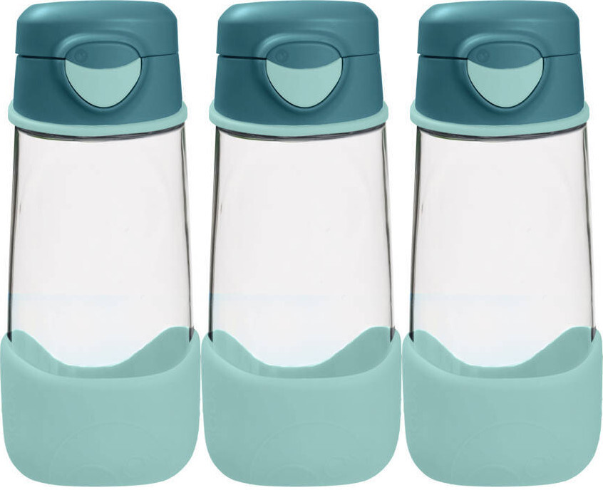 3x Bidon na wodę B.Box, z ustnikiem, tritan, 450 ml, Emerald Forest