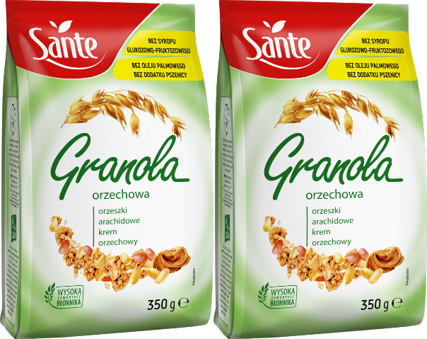 2x Granola Sante, orzechowa, 350g