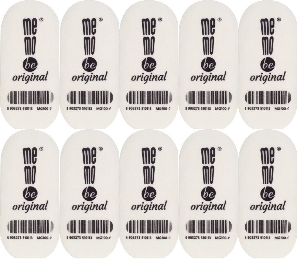 10x Gumka ołówkowa MemoBe Oval, biały