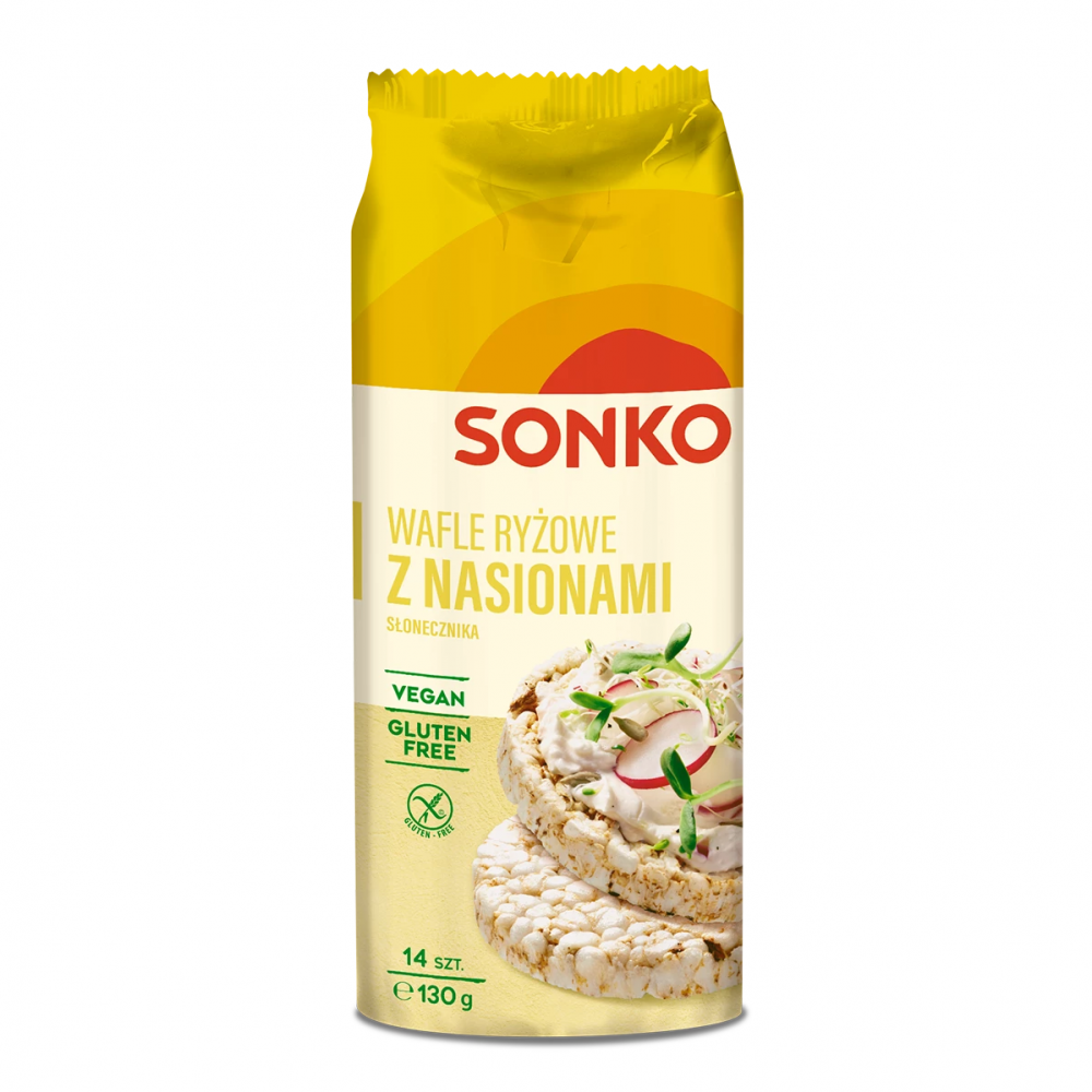 Wafle ryżowe Sonko, z nasionami słonecznika, 130g