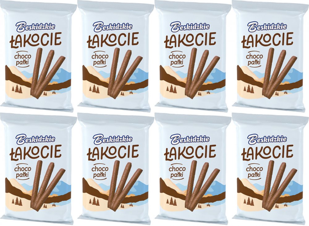 8x Beskidzkie Łakocie Choco Pałki Aksam, w czekoladzie, 140g