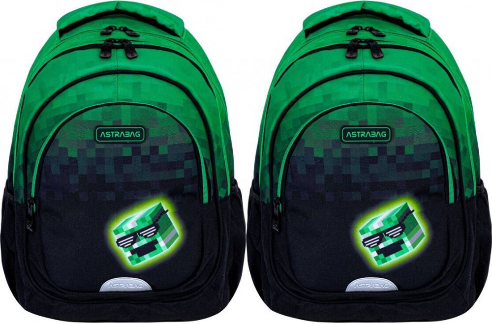 2x Plecak Astra Astrabag Pixel Hero AB330, trzykomorowy, 20l