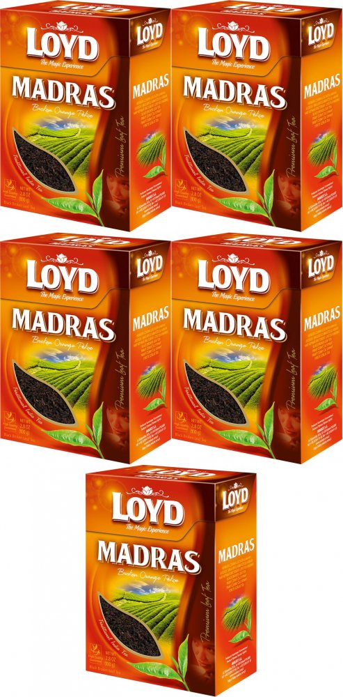 5x Herbata czarna liściasta Loyd Madras, 100g