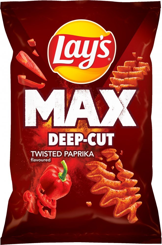 Outlet: WAŻNY DO 2025-07-13 Chipsy Lay's Max Deep Cut Twisted Paprika, paprykowy, 120g