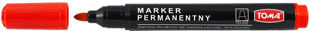 Marker permanentny Toma TO-202, okrągła, 1.5mm, czerwony