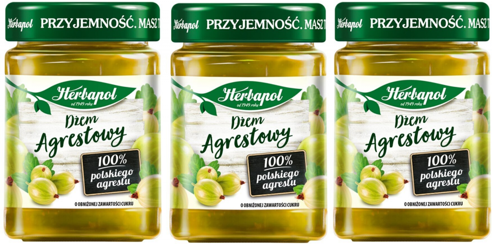 3x dżem Herbapol, agrestowy, 280g