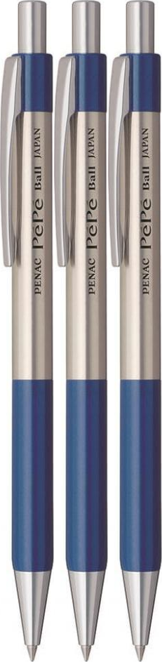 3x Długopis automatyczny Penac, Pepe, 0.7mm, tusz niebieski, obudowa: niebieski
