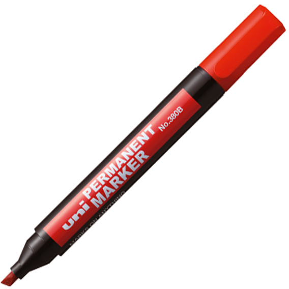 Marker permanentny Uni 380B, okrągła, czerwony