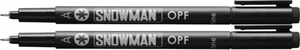 2x Foliopis permanentny Snowman OPF, cienki, 0.5mm, czarny