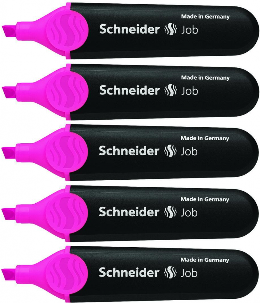 5x zakreślacz Schneider Job, ścięta, różowy