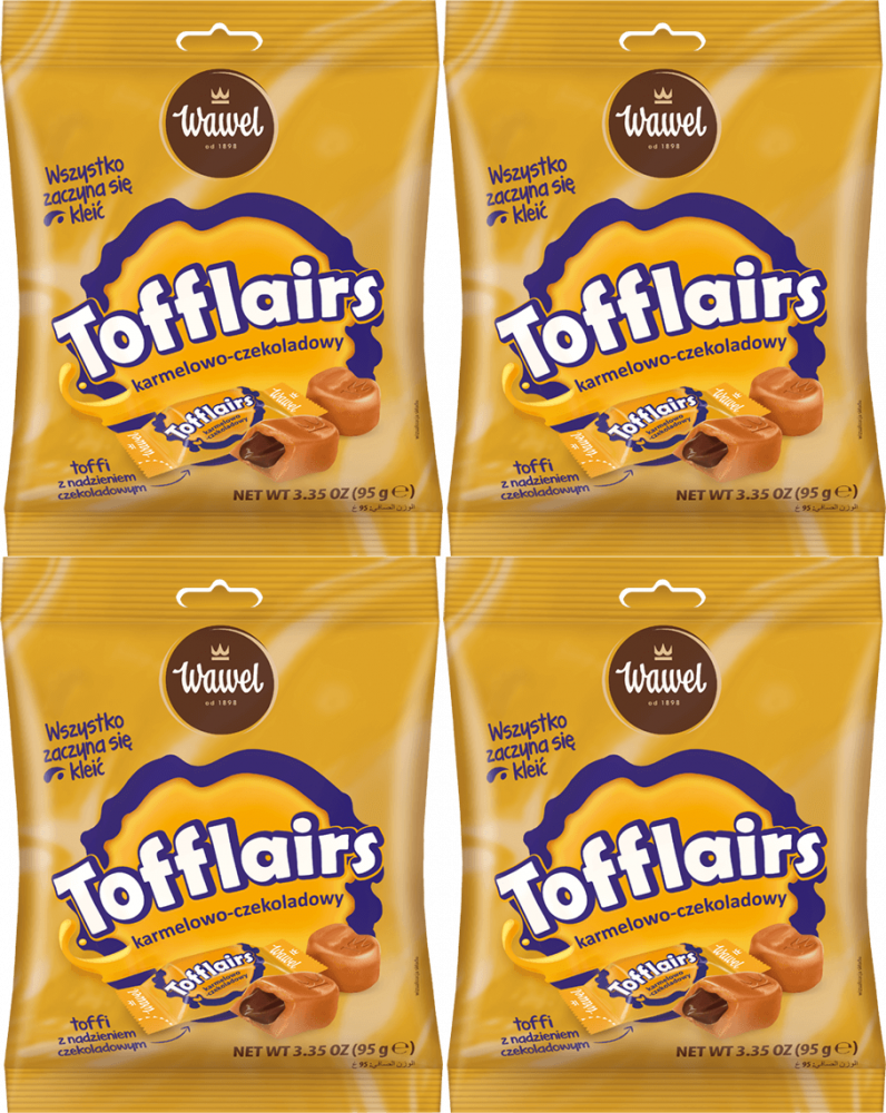 4x Cukierki Wawel Tofflairs, karmelowo-czekoladowy, 95g