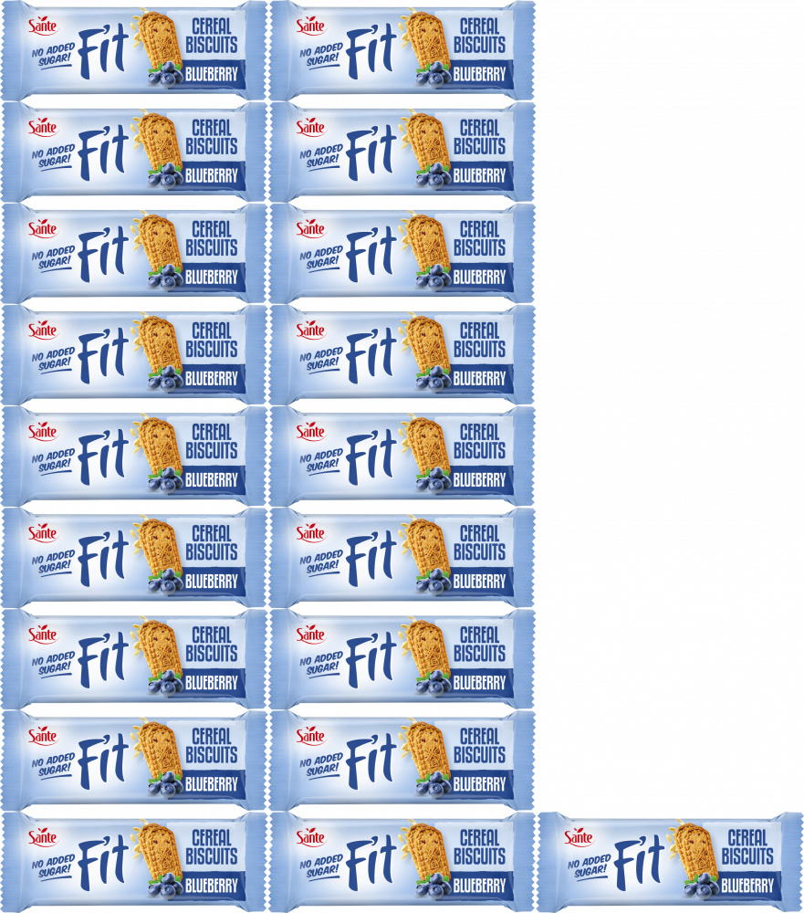 20x Ciasteczka zbożowe Sante Fit, z jagodą, bez cukru, 50g
