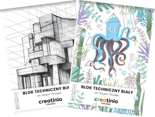 Blok techniczny TOP 2000 Creatino, A4, 10 kartek, biały