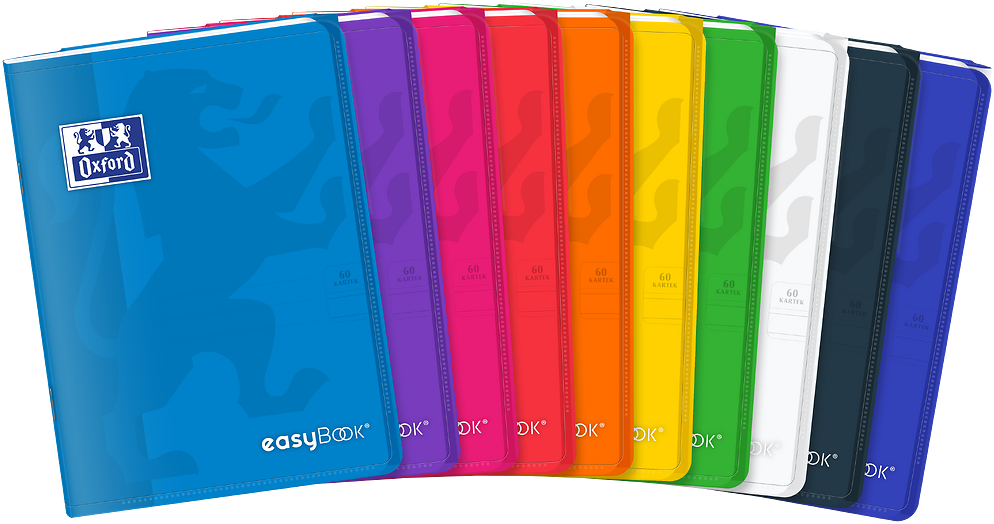 10x Zeszyt w linie Oxford easyBook, A5, 60 kartek, mix kolorów