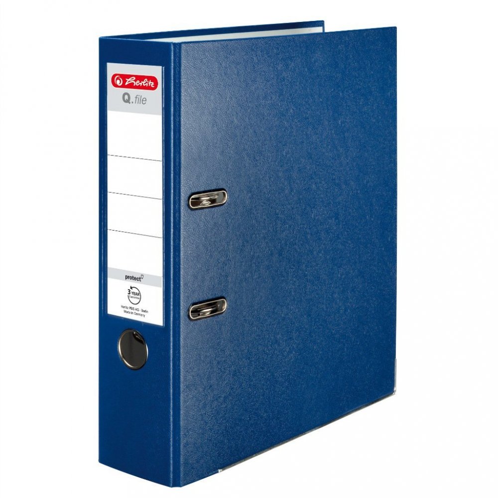 Segregator A4 Herlitz Q.file, 80mm, granatowy