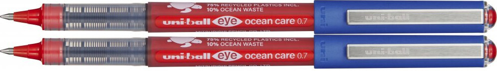 2x Pióro kulkowe Uni Eye Ocean Care, UB-157-ROP, 0.7mm, czerwony