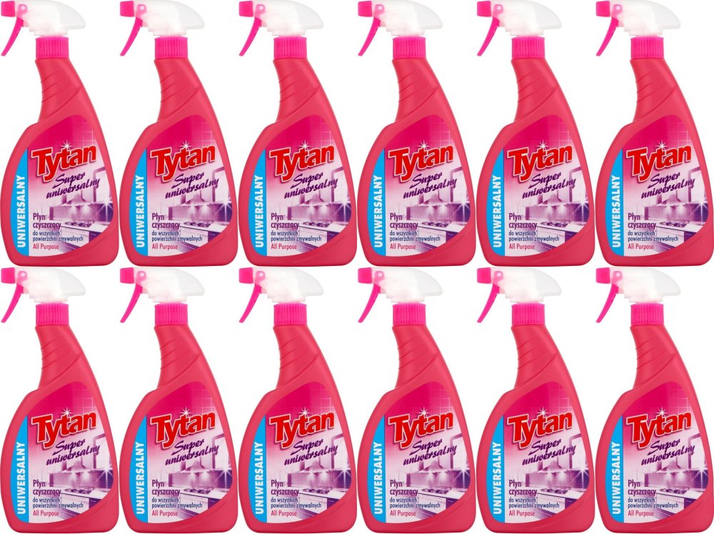 12x Płyn do czyszczenia wszystkich powierzchni Tytan, z rozpylaczem, 0.5l