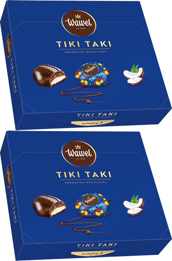 2x Bombonierka Wawel Tiki-Taki, kokosowo-orzechowy, 330g