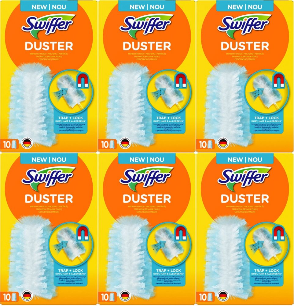 6x Wkład wymienny do miotełek Swiffer Duster, do kurzu, 10 sztuk