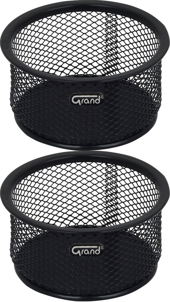 2x Pojemnik na spinacze Grand TY-191/ GR-010, druciany, 52x96 mm, czarny