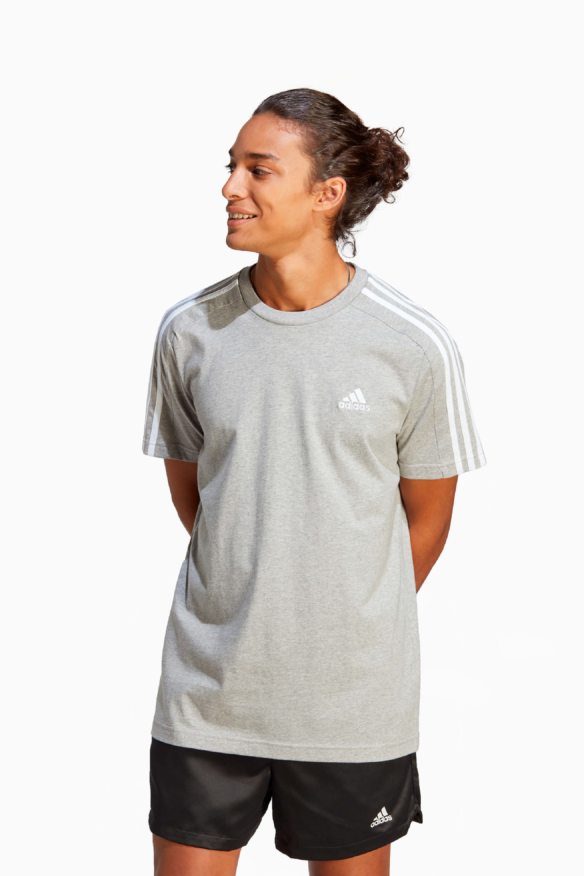 Koszulka adidas Essentials Single 3S Tee - Szary