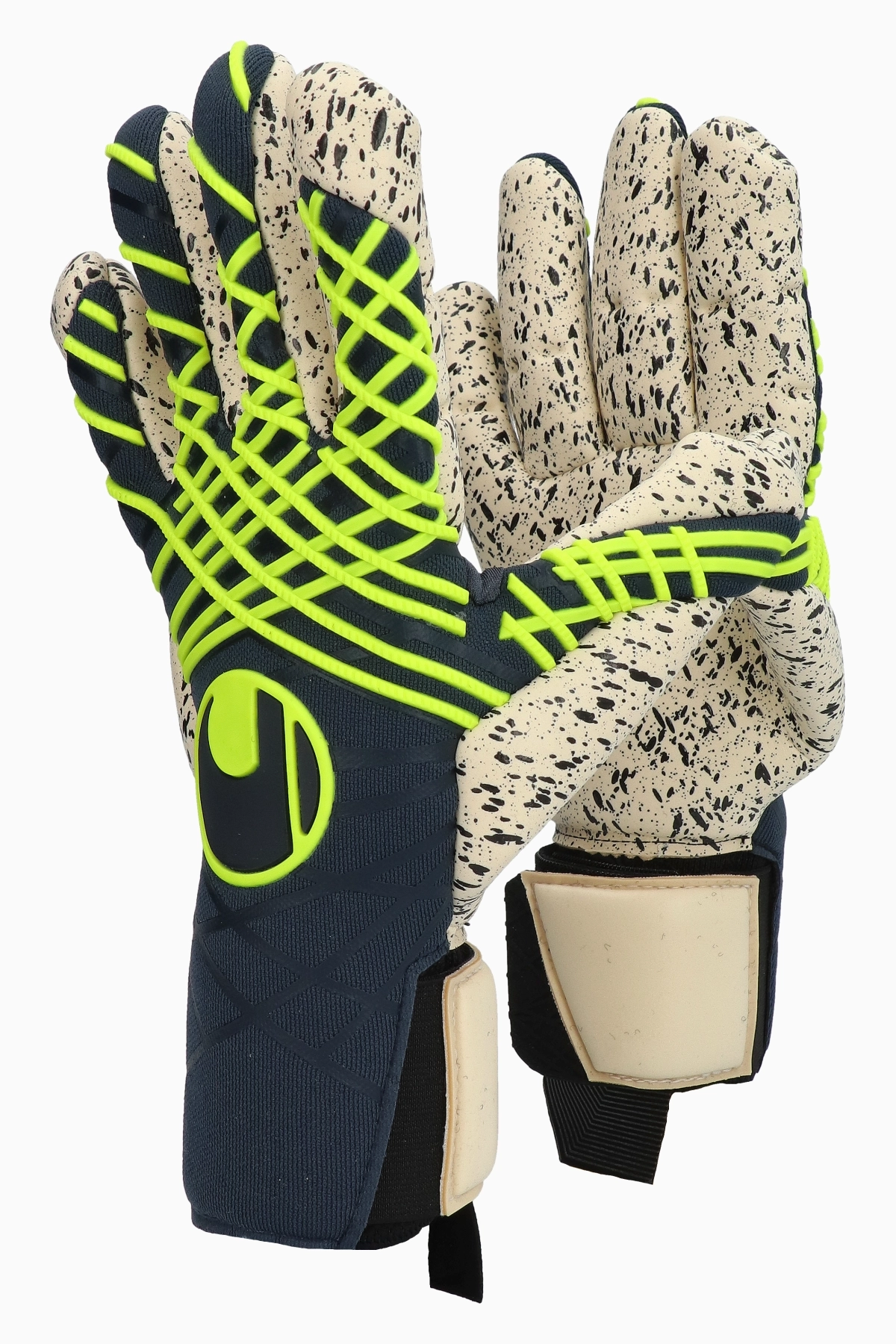 Rękawice Uhlsport Prediction Supergrip+ Finger Surround Junior - Granatowy