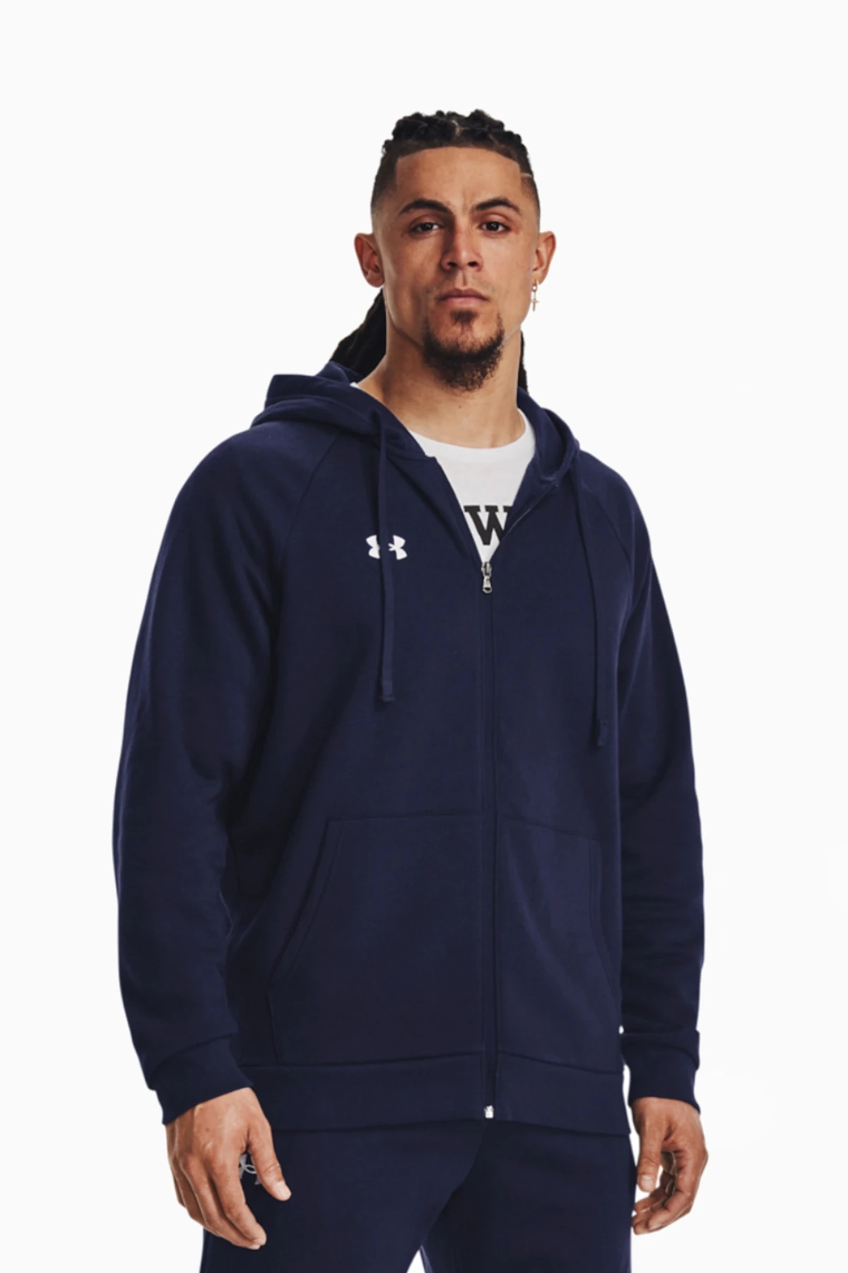Bluza z kapturem Under Armour Rival Fleece FZ - Granatowy