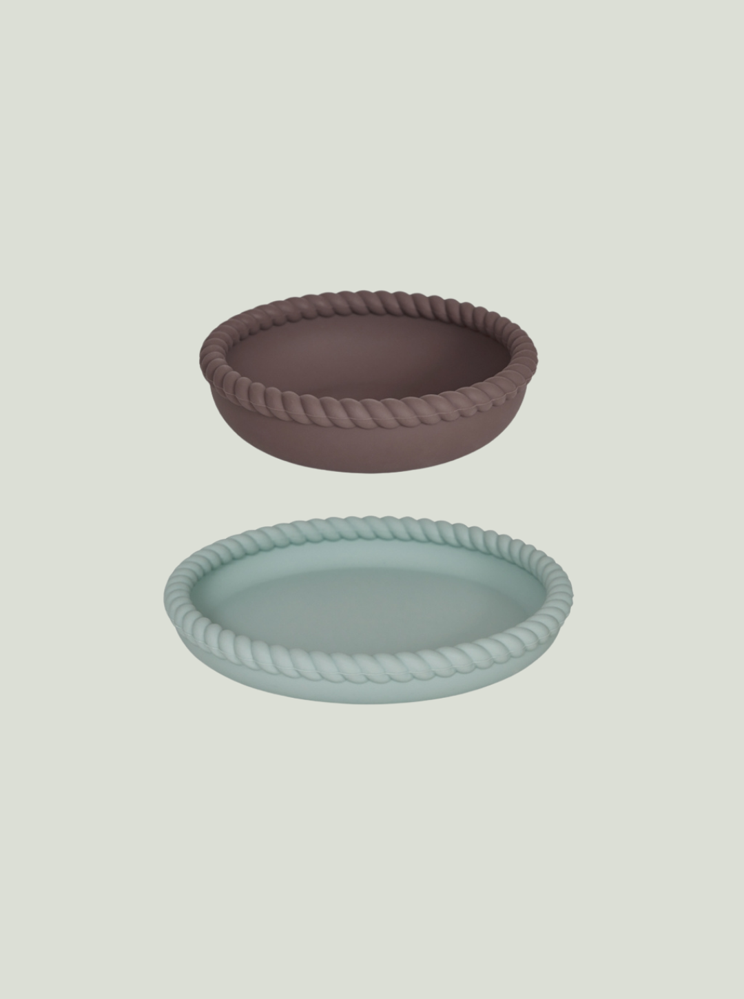 Talerz i miska Mellow Pale Mint / Choko – zestaw 2 szt OYOY Mini