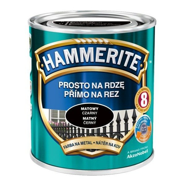 Farba Hammerite na rdzę 0,7l Czarny matowy