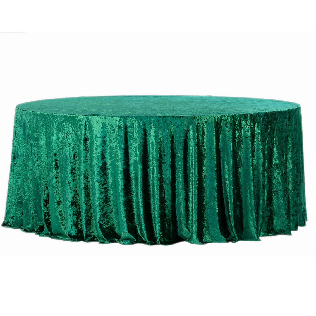 Obrus okrągły aksamitny Fi340cm Velvet zielony