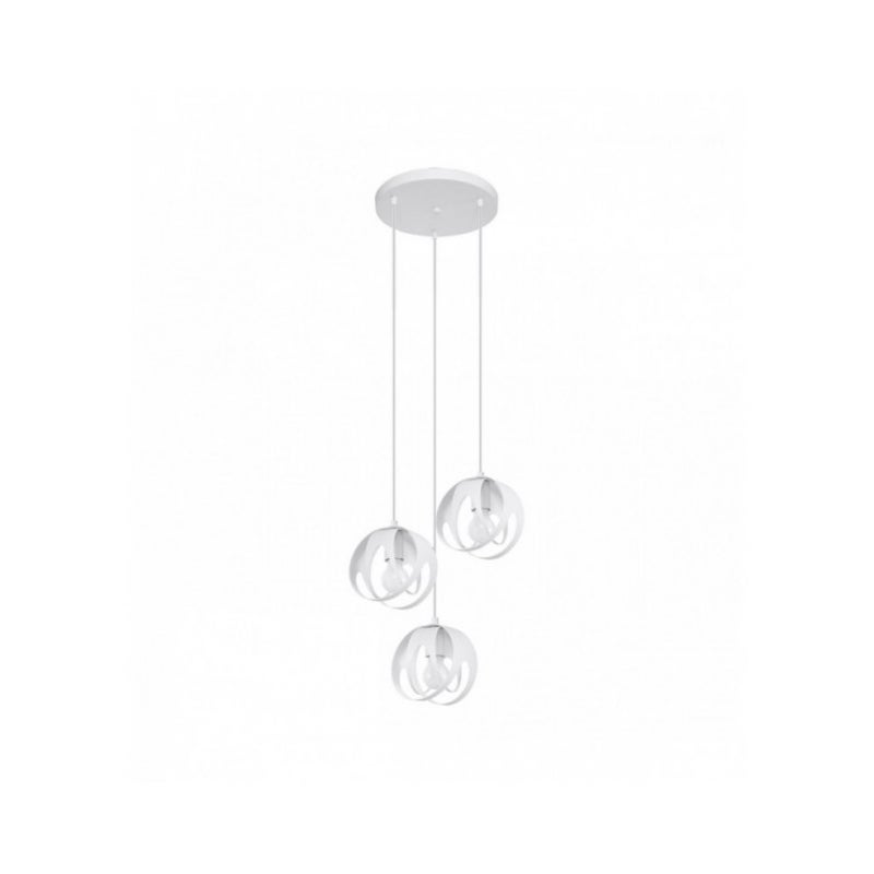 Lampa wisząca TULOS 3P biała, nowoczesna - 30x30x117cm Sollux
