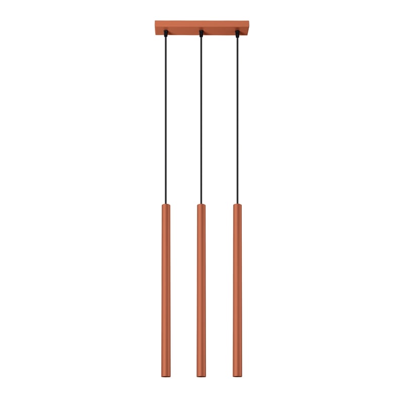 Lampa wisząca PASTELO 3 czerwony ochra, nowoczesna - 30x5x94cm Sollux