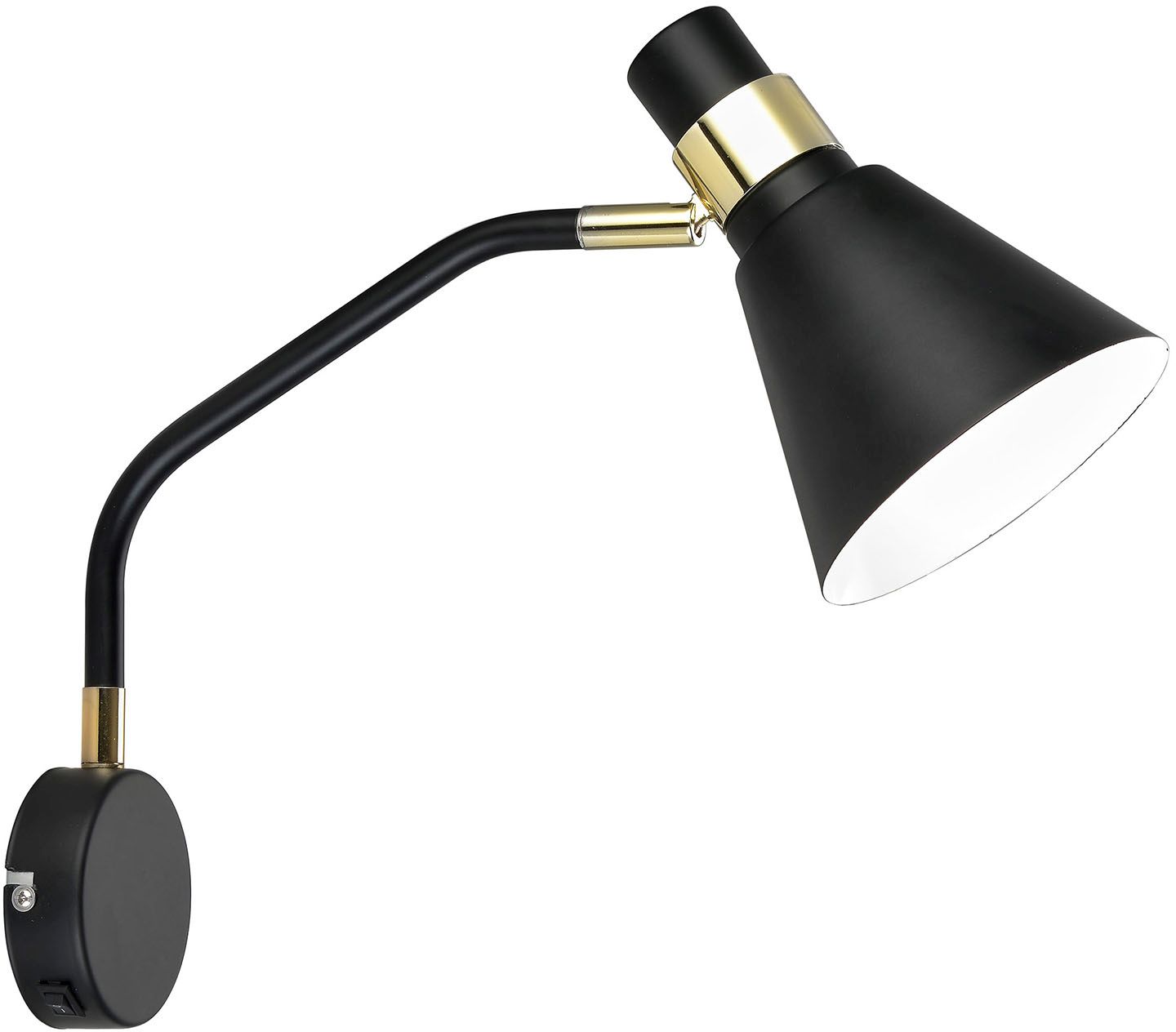 Italux Biagio kinkiet 1x40 W biały-czarny-złoty MB-H16079BM-1