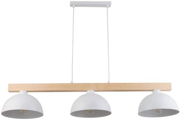 TK Lighting Oslo lampa wisząca 3x15W biała/jasne drewno 4712 - Wysyłka w 24h
