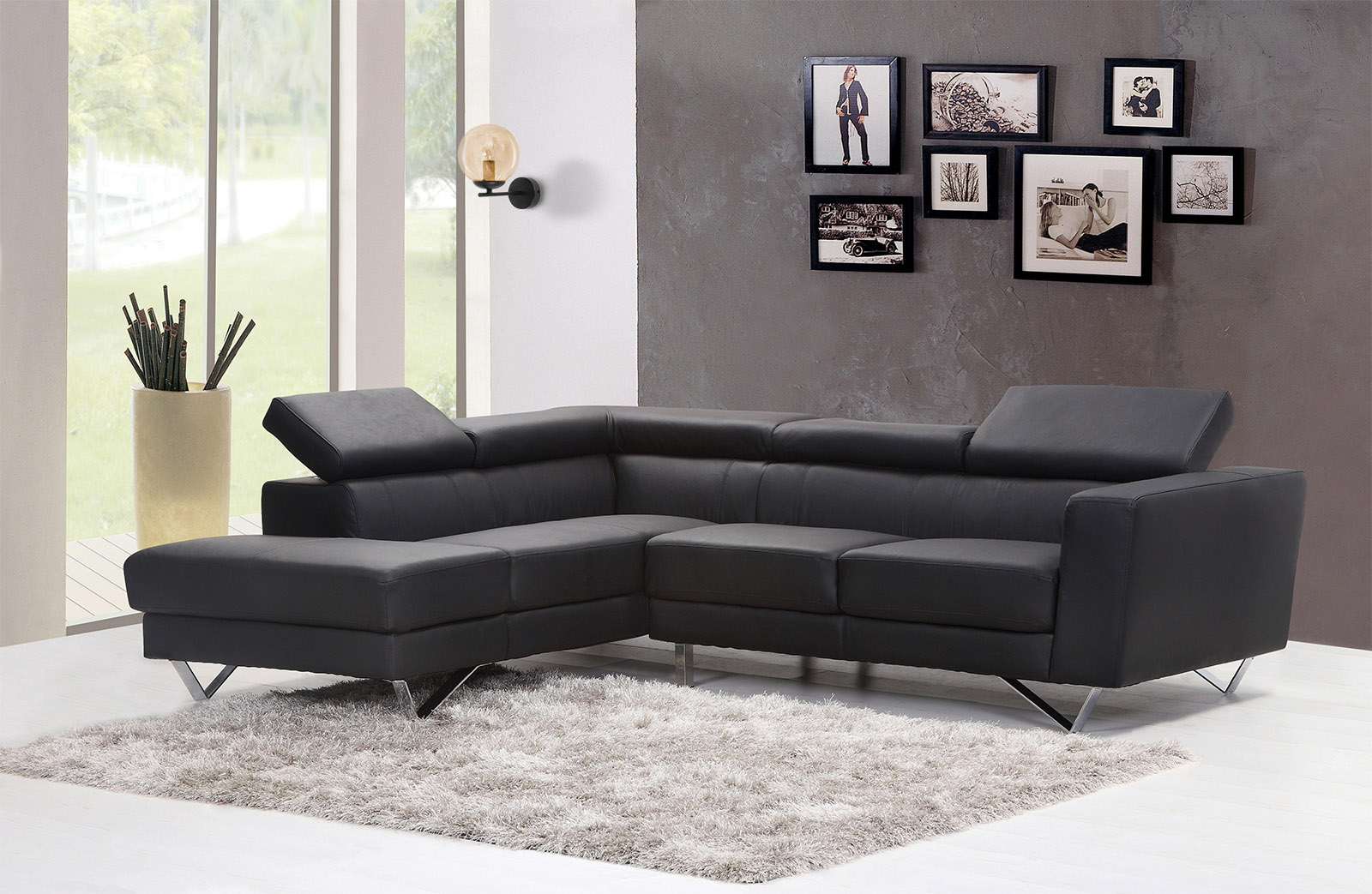 Kaja Delta kinkiet 1x10 W czarny-bursztynowy K-5306