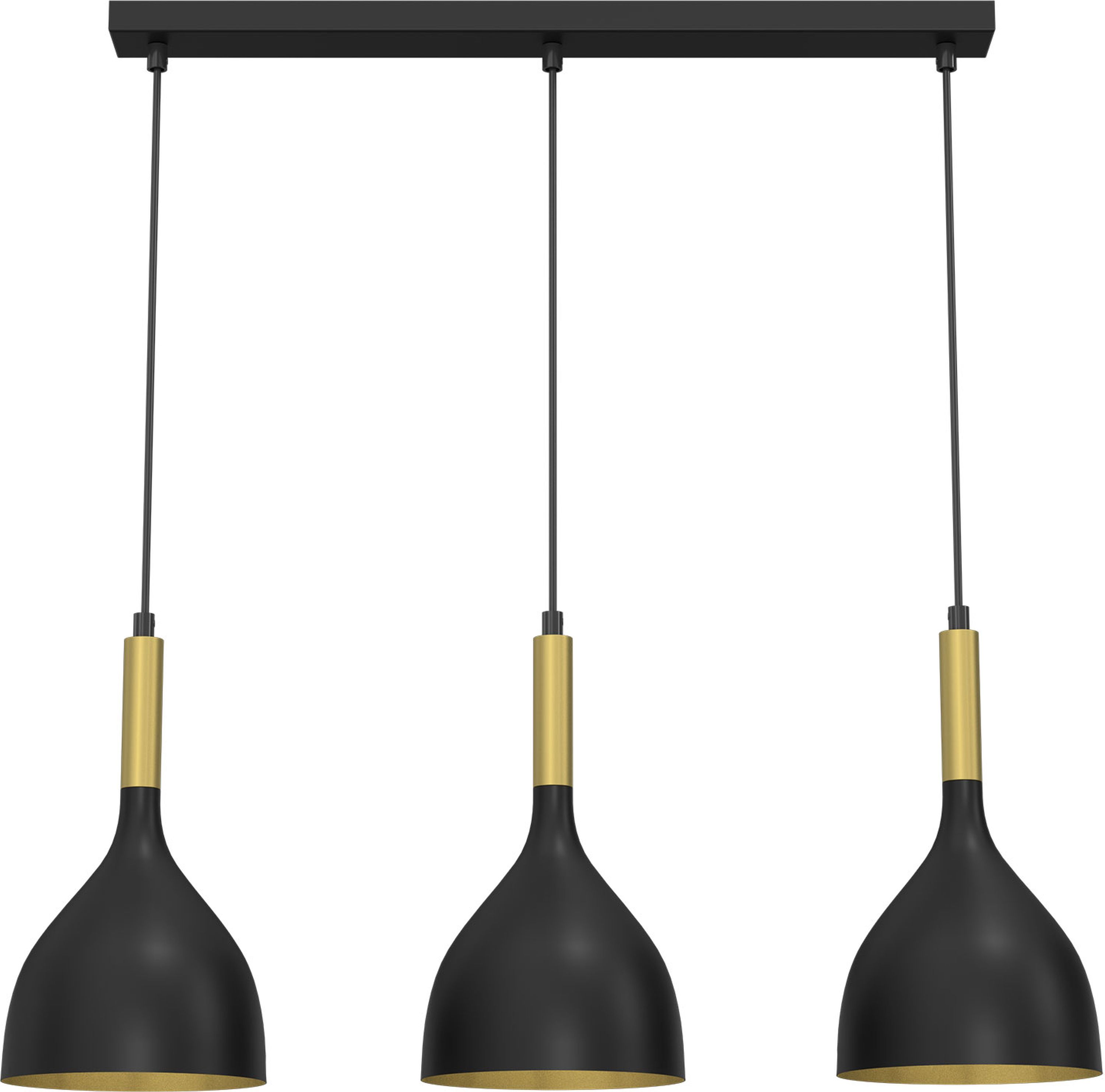 Luminex Noak lampa wisząca 3x15W czarny/złoty 3892