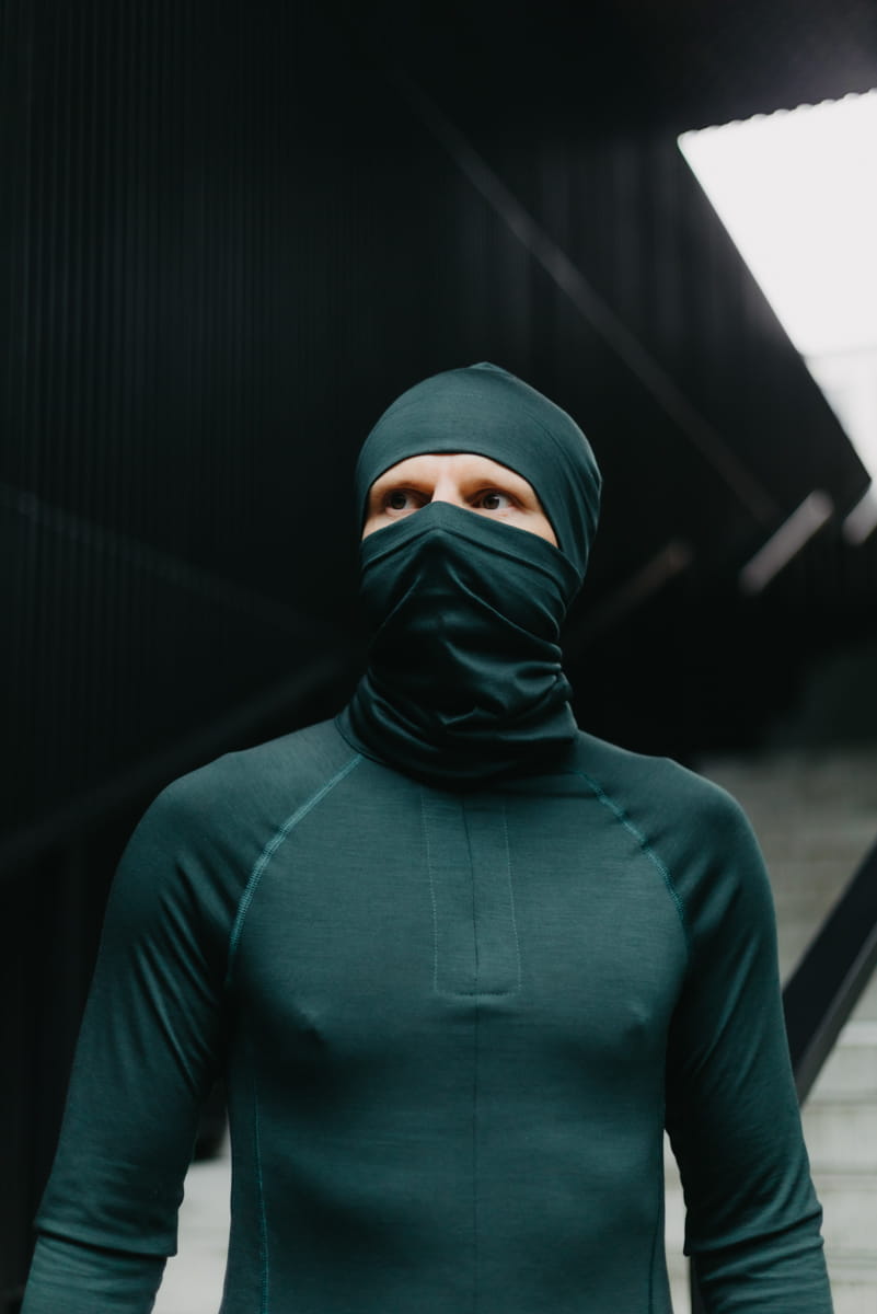 Komin sportowy z wełny merino, zielony