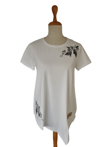 T-shirt coffee leaf - biała - S/M