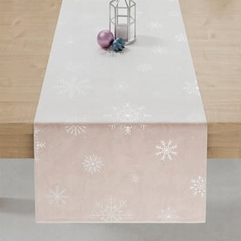 ŚNIEŻKI Bieżnik VELVET 40x160cm, różowy z srebrnym dla eleganckiego stołu